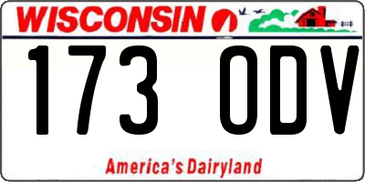 WI license plate 173ODV