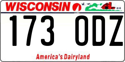 WI license plate 173ODZ