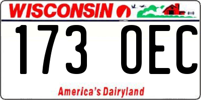 WI license plate 173OEC