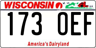 WI license plate 173OEF