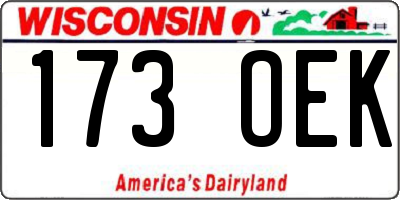 WI license plate 173OEK