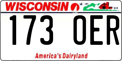 WI license plate 173OER
