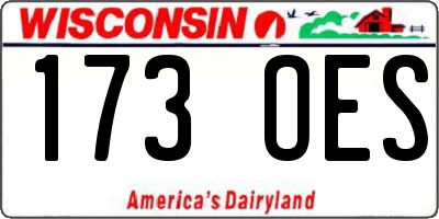 WI license plate 173OES