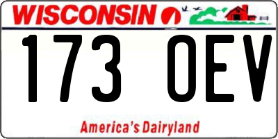 WI license plate 173OEV