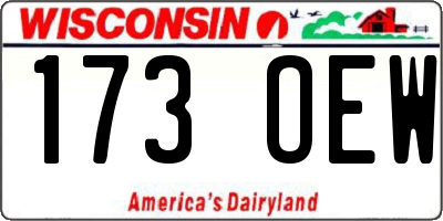 WI license plate 173OEW