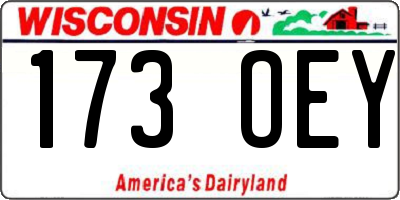 WI license plate 173OEY