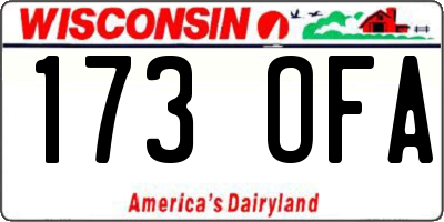WI license plate 173OFA