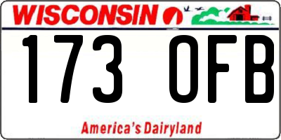 WI license plate 173OFB