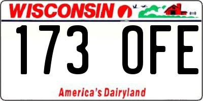 WI license plate 173OFE