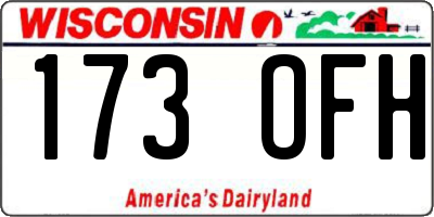 WI license plate 173OFH