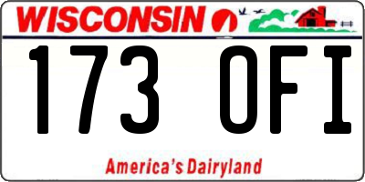 WI license plate 173OFI