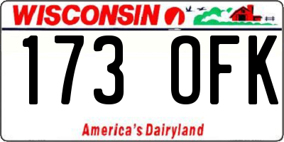 WI license plate 173OFK