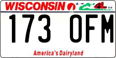 WI license plate 173OFM
