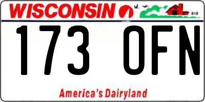 WI license plate 173OFN