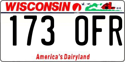 WI license plate 173OFR