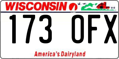 WI license plate 173OFX