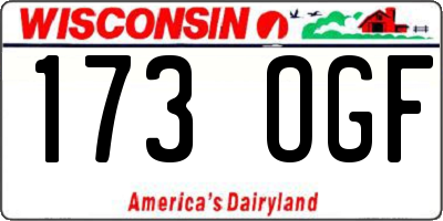 WI license plate 173OGF
