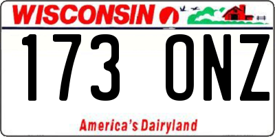 WI license plate 173ONZ
