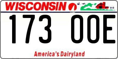 WI license plate 173OOE