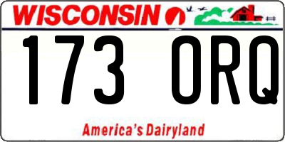 WI license plate 173ORQ