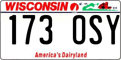 WI license plate 173OSY