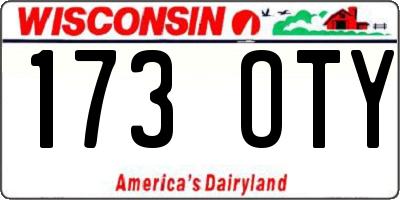 WI license plate 173OTY