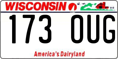 WI license plate 173OUG