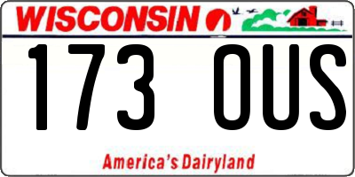 WI license plate 173OUS