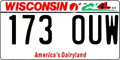 WI license plate 173OUW