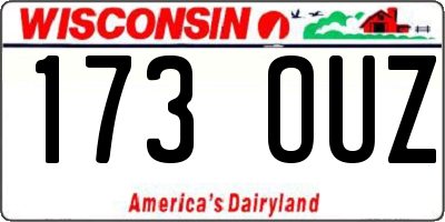 WI license plate 173OUZ