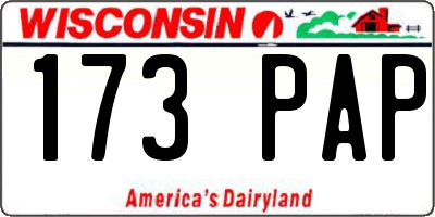 WI license plate 173PAP