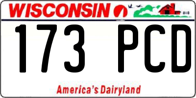 WI license plate 173PCD