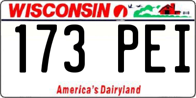 WI license plate 173PEI