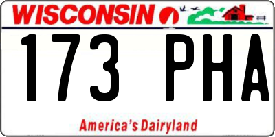 WI license plate 173PHA