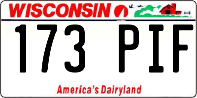 WI license plate 173PIF
