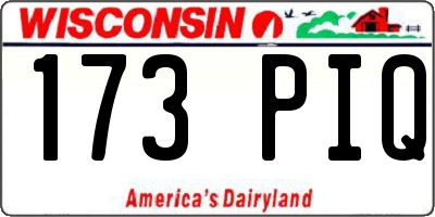 WI license plate 173PIQ