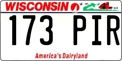 WI license plate 173PIR