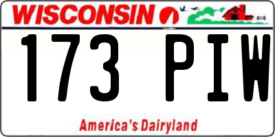 WI license plate 173PIW