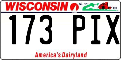 WI license plate 173PIX