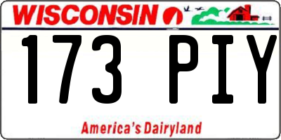 WI license plate 173PIY