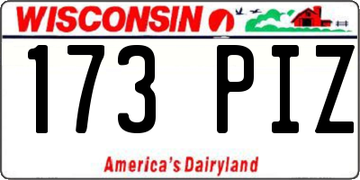 WI license plate 173PIZ