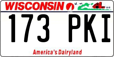 WI license plate 173PKI