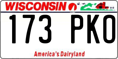 WI license plate 173PKO