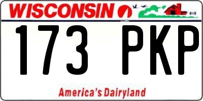 WI license plate 173PKP