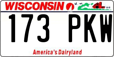 WI license plate 173PKW