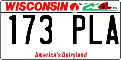 WI license plate 173PLA