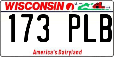 WI license plate 173PLB