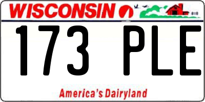 WI license plate 173PLE
