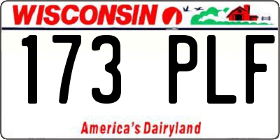 WI license plate 173PLF