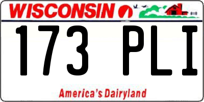 WI license plate 173PLI